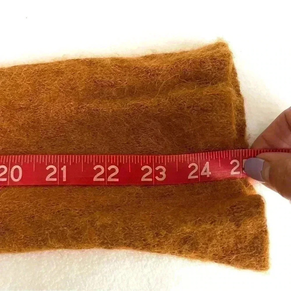 Free People Waterfall Boho Sweater Honey Alpaca Blend V-Neck Sweater Size S - Picture 13 of 16